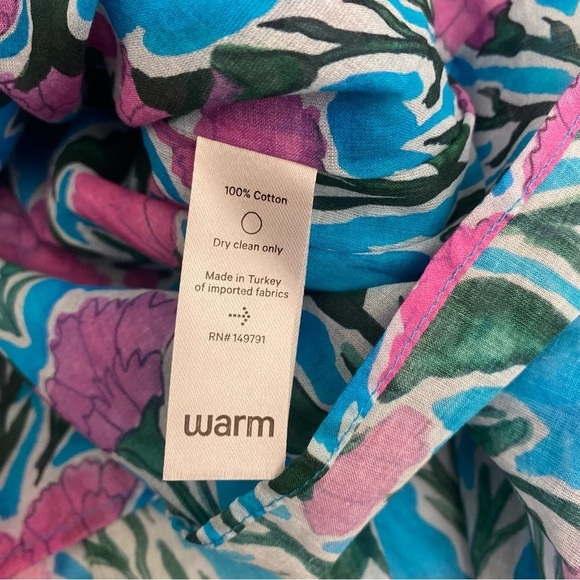 Warm NY || Izzie Drop Waist Floral Tie Dress Blue Pink XS - Picture 8 of 10